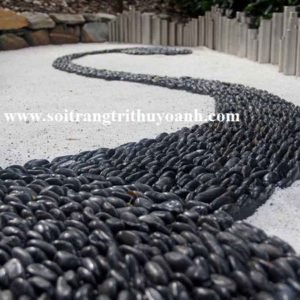 Nghệ thuật trang trí lối đi bằng sỏi đen bóng