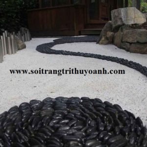 Nghệ thuật trang trí cho khu tiểu cảnh resort bằng sỏi đen bóng