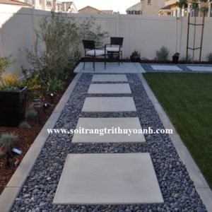 Đẹp hơn cho lối đi sân vườn trang trí bằng sỏi đen tự nhiên