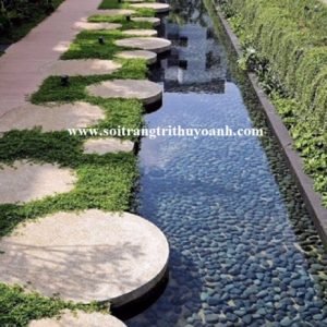 Không gian cảnh quan đẹp hơn với tiểu cảnh nước trang trí bằng sỏi đen tự nhiên