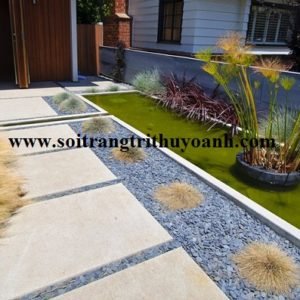 Đẹp hơn cho lối đi trang trí bằng sỏi đen tự nhiên