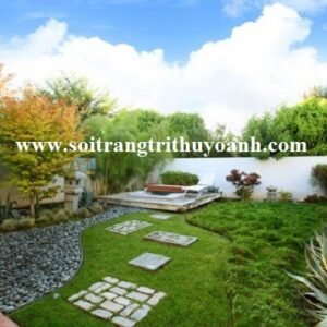 Sỏi đen tự nhiên trang trí tiểu cảnh sân vườn