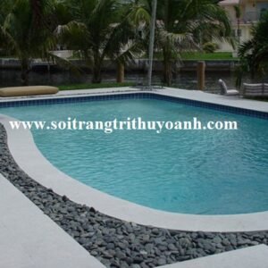 Tạo điểm nhấn cho hồ bơi rải sỏi đen tự nhiên