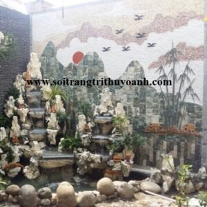 Ấn tượng hơn cho không gian tiểu cảnh sân vườn trang trí bằng sỏi hồng tự nhiên