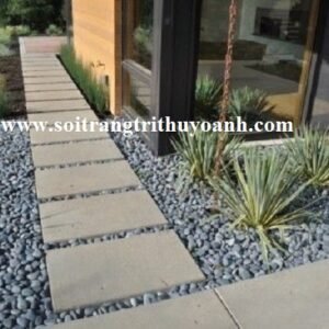 Không gian thêm đẹp với sỏi đen tự nhiên trang trí tiểu cảnh sân vườn