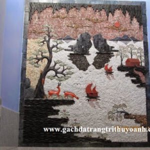 Sỏi hồng tự nhiên trang trí cho cầu thang thêm phần ấn tượng