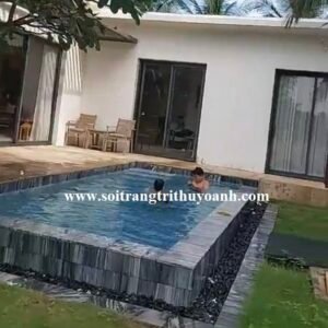 Tô điểm cho bể bơi bằng sỏi đen bóng