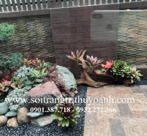 Sỏi đen bóng trang trí sân vườn